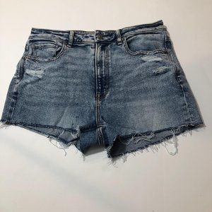 American Eagle mom jeans shorts cut off 8 Distress
